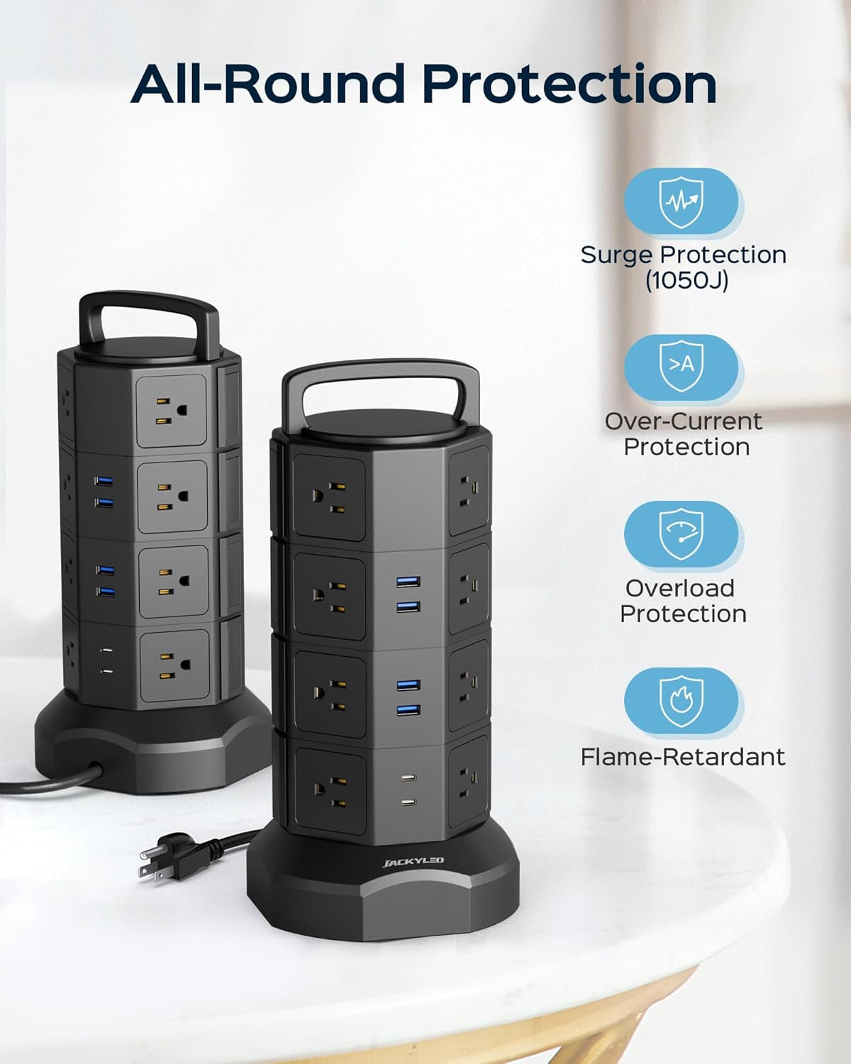 Power Strip Tower Surge Protector