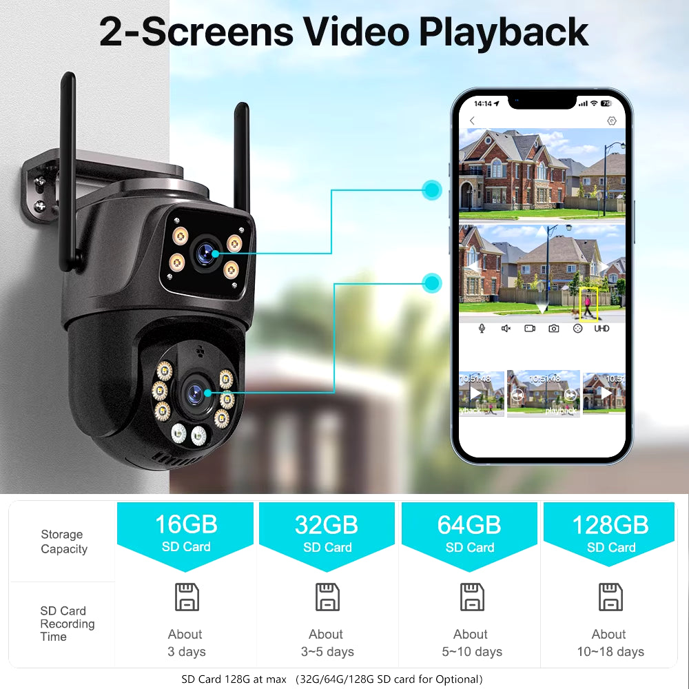 Outdoor 4K Camera CCTV Audio & Video Surveillance